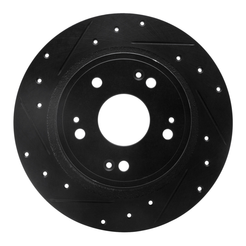 Acura TSX Brake Rotor (1) - Rear Left - R1 Concepts - Drilled & Slotted - Black - `05-`22